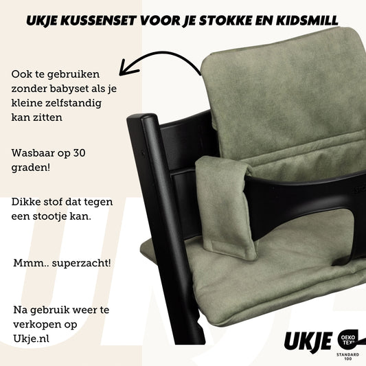 Luxury Tripp Trapp Stoelverkleiner | Sage Velvet