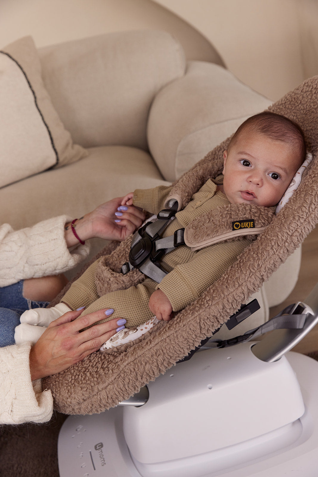 NIEUW | Mamaroo 5 Kussen | Teddy Taupe Beer