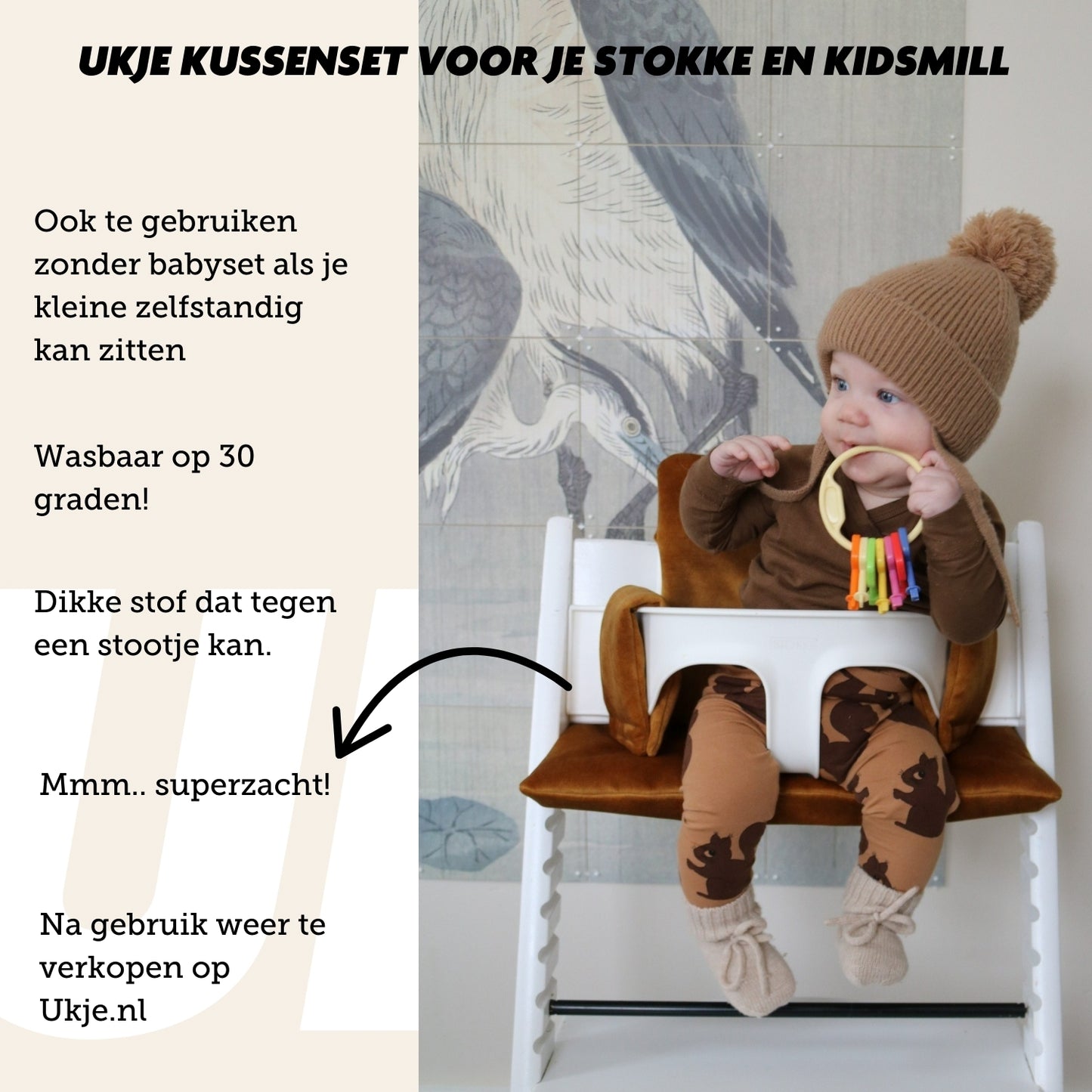 Luxury Tripp Trapp Kussen | Mosterd velvet | Pre-order 30 nov