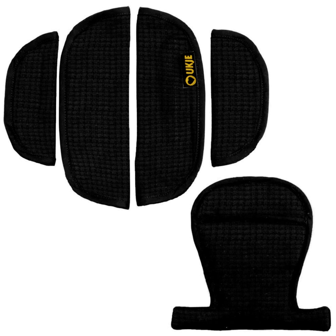 Gordelhoesjes Autostoel en Buggy | Zwart wafeltje | Pre-order 30 nov