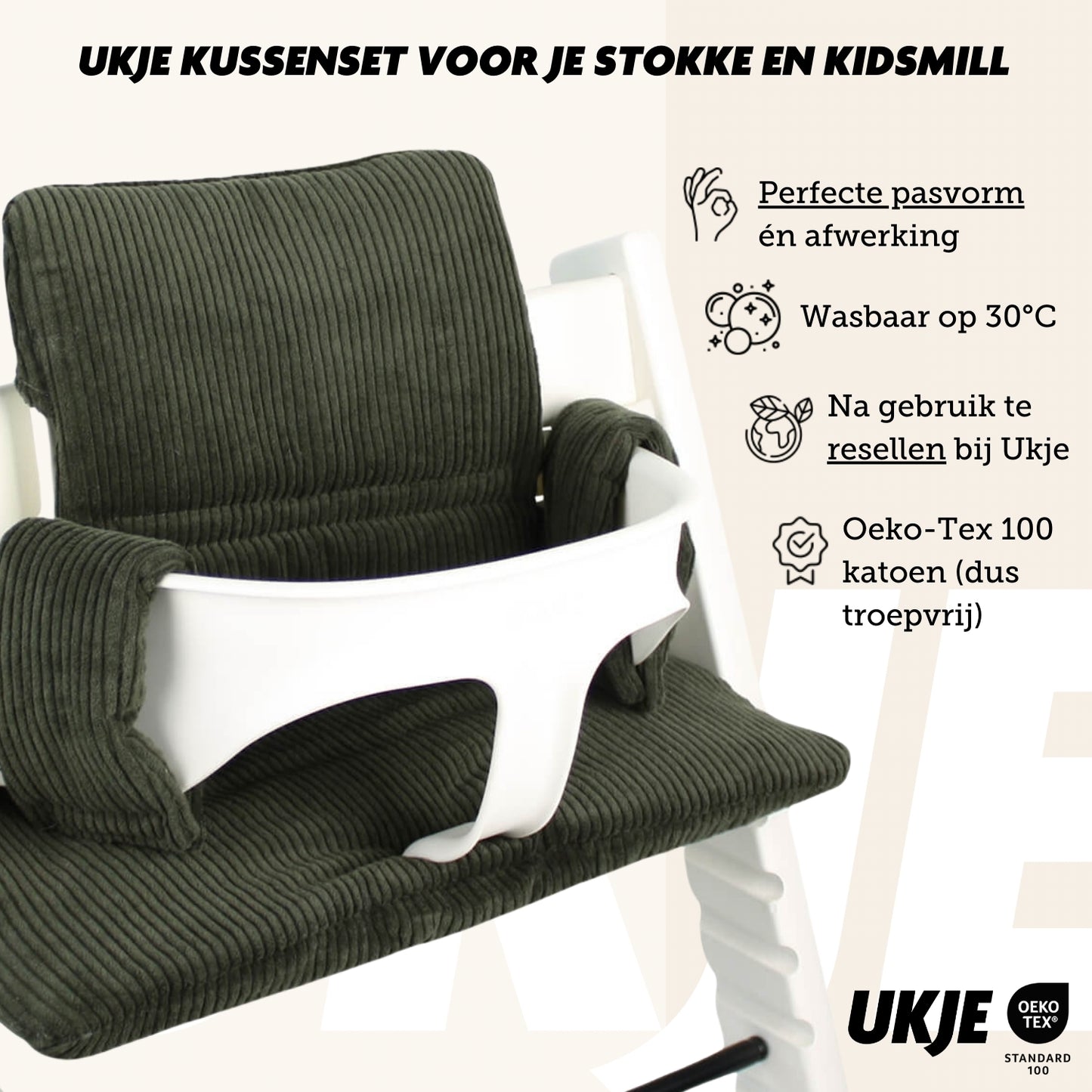 Tripp Trapp Kussen | Groen rib