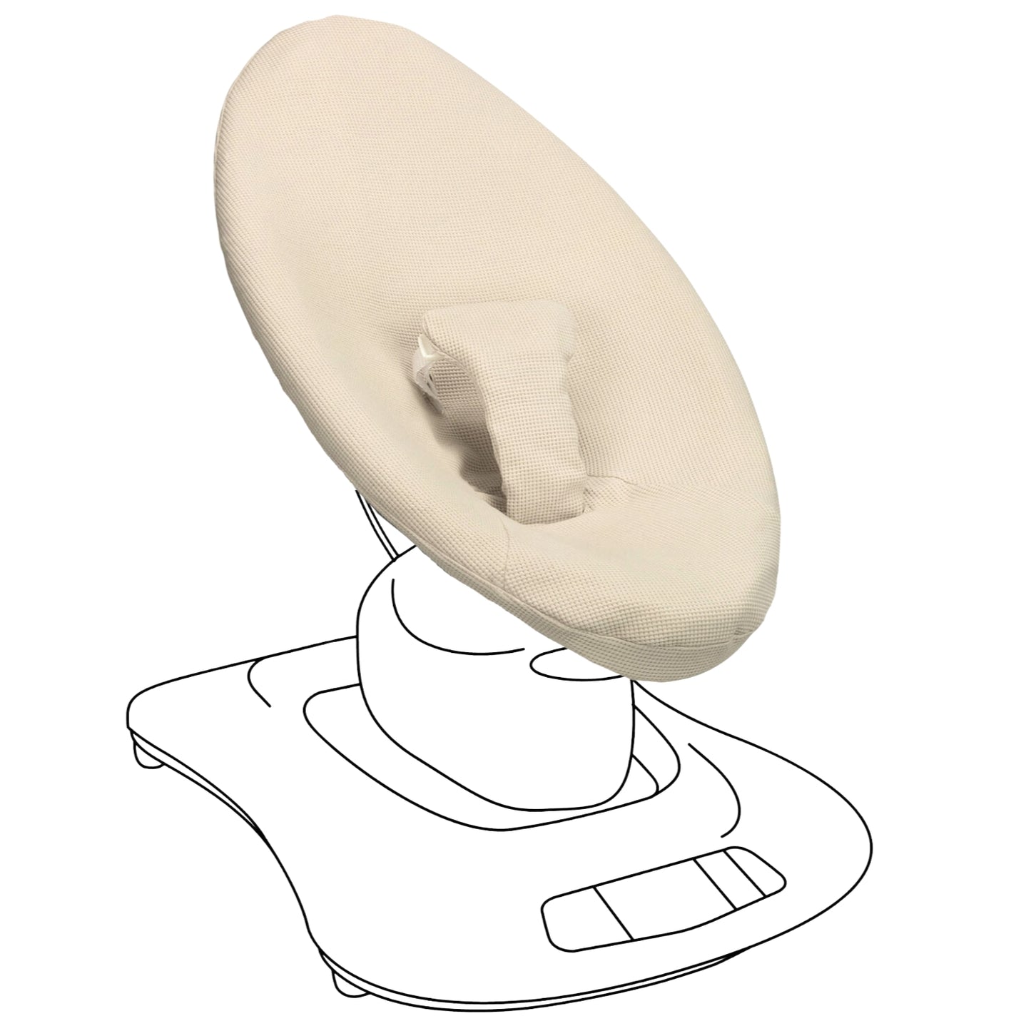 Hoes Mamaroo 4 | Waterdichte voering | Beige wafeltje