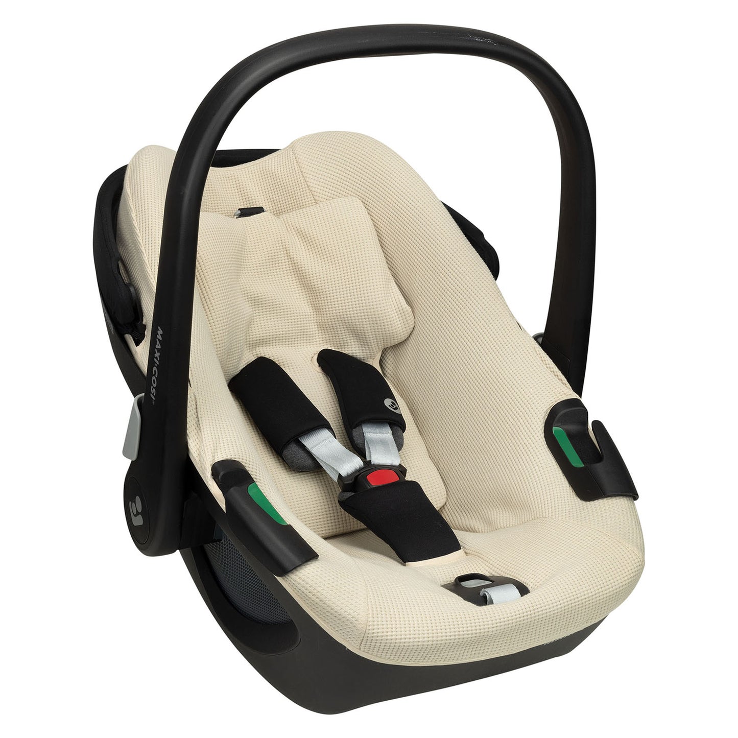 Maxi Cosi Pebble 360 hoes met gordelhoesjes | Beige wafeltje