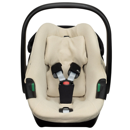 Maxi Cosi Pebble 360 hoes met gordelhoesjes | Beige wafeltje