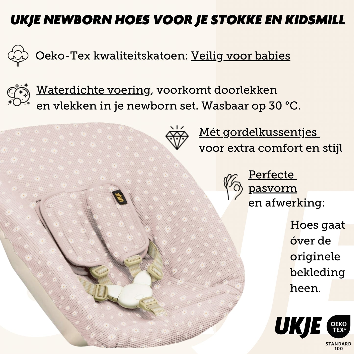 Newborn hoes voor diep kuipje | Waterdichte voering | Daisy