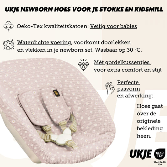 Newborn hoes voor diep kuipje | Waterdichte voering | Daisy wafel | Pre-order eind jan