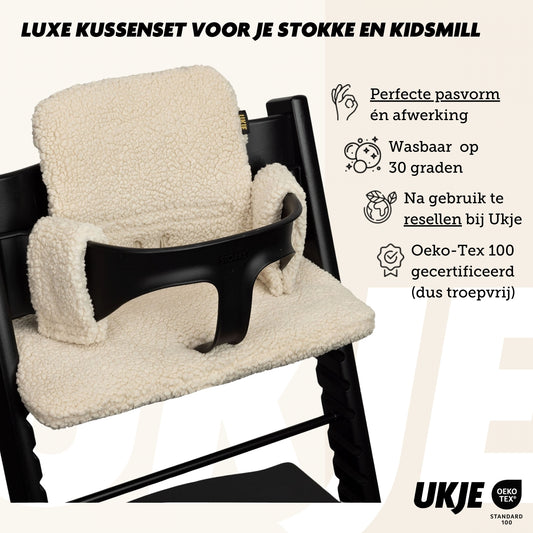 Luxury Tripp Trapp Kussentje | Teddy lichtbeige