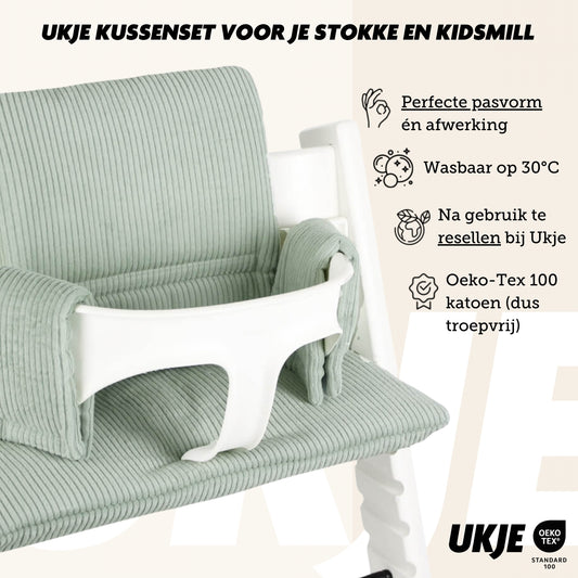 Tripp Trapp Kussenset | Mint Rib
