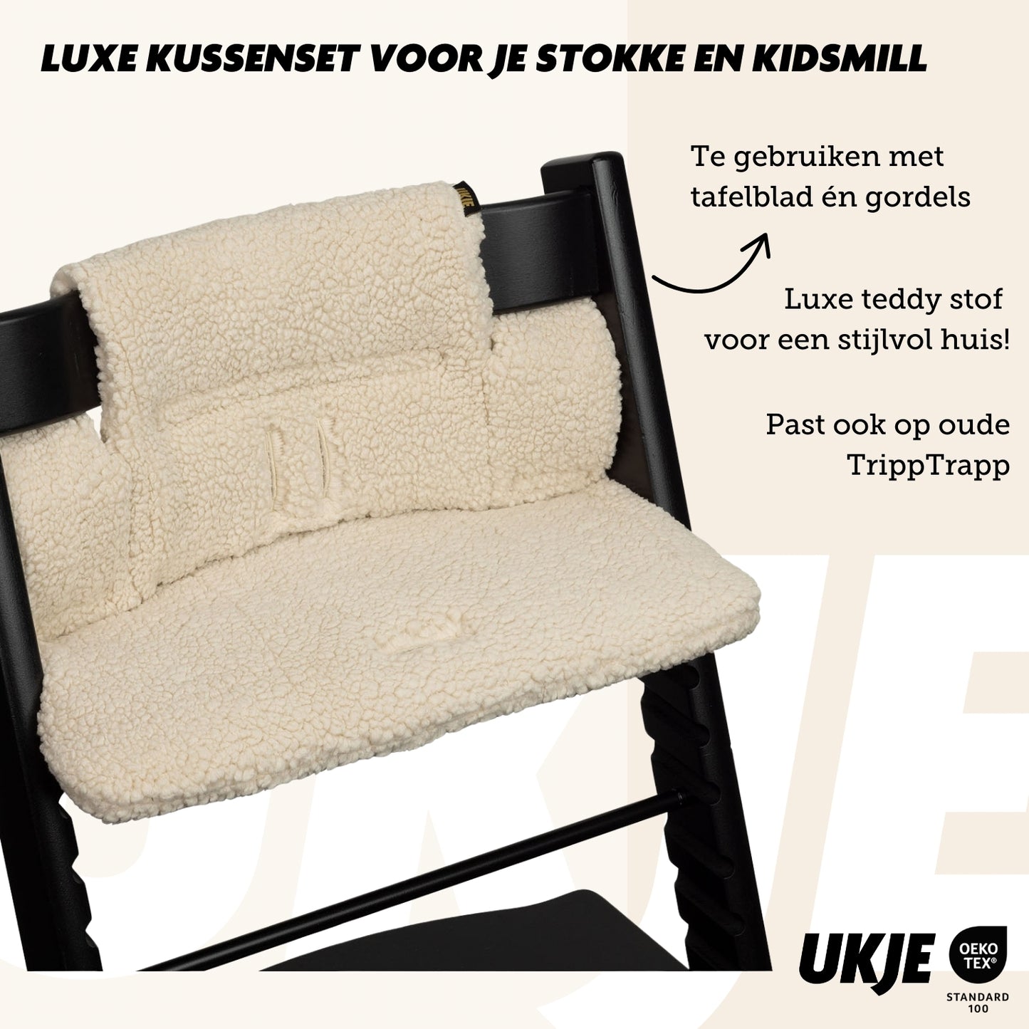 Luxury Tripp Trapp Kussentje | Teddy lichtbeige