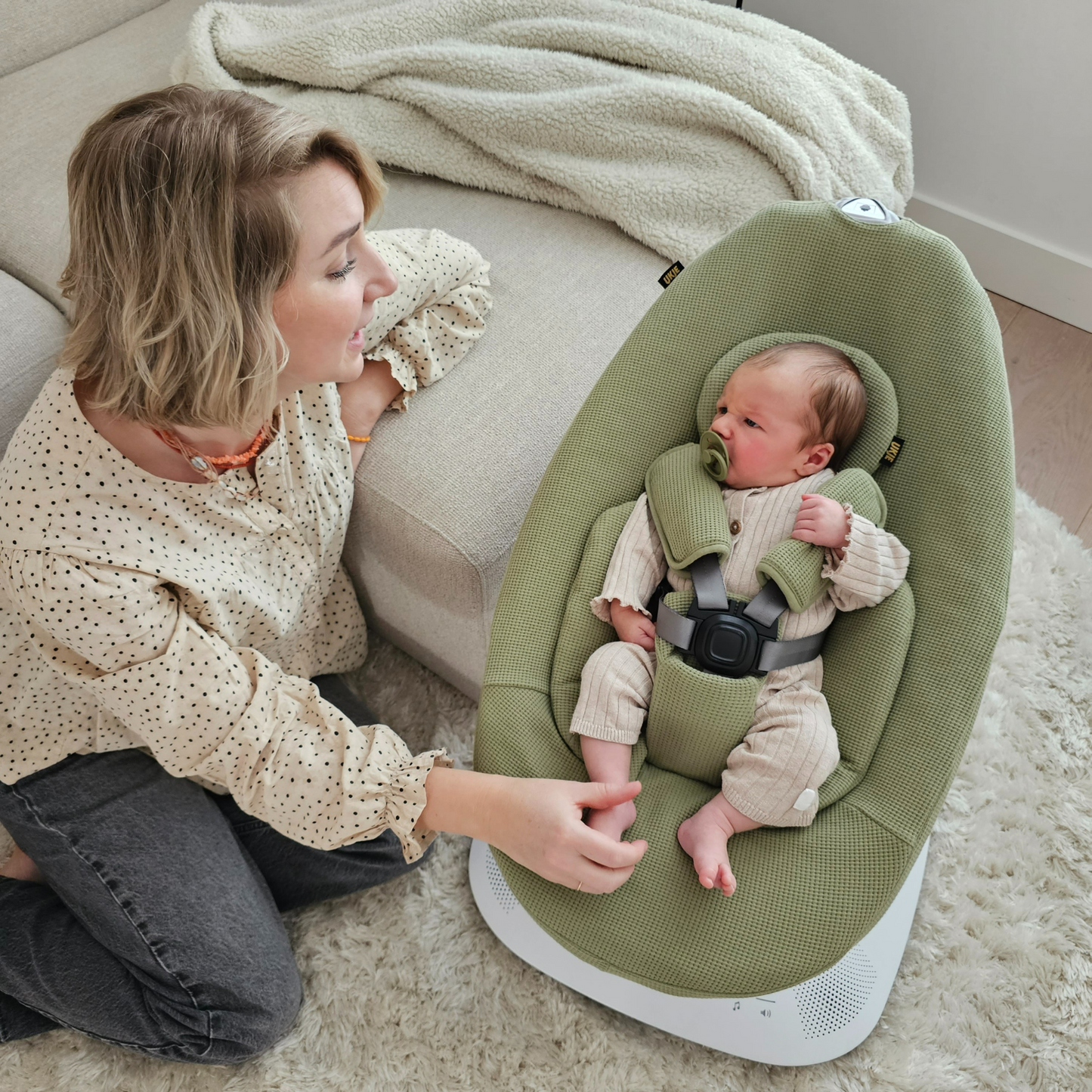 Hoes Mamaroo 5 | Waterdichte voering | Groen wafeltje