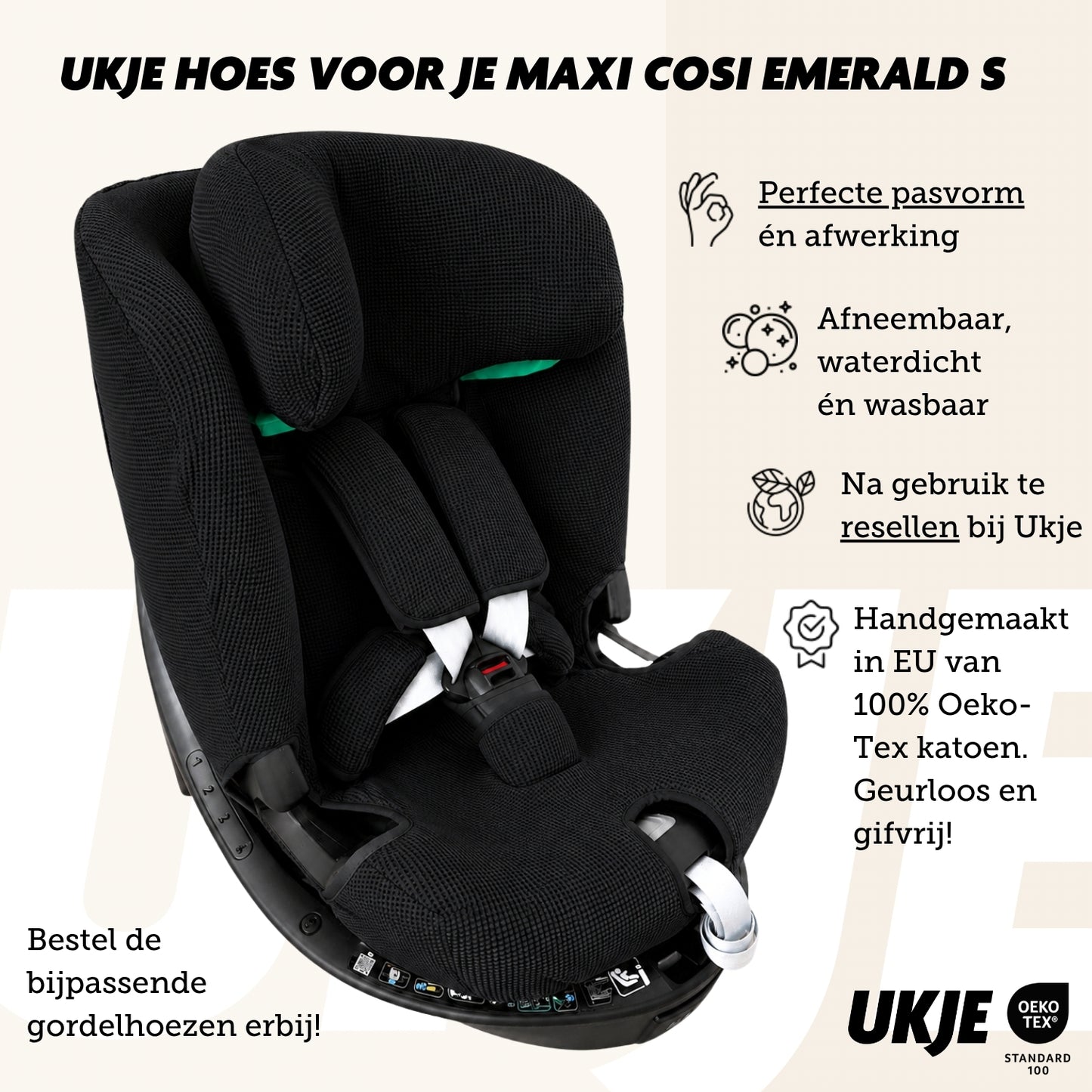 Maxi Cosi Emerald S 360 Hoes | Zwart wafeltje | Pre-order half aug