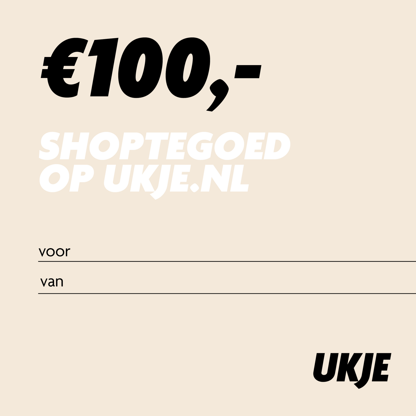 100€ Ukje cadeaubon