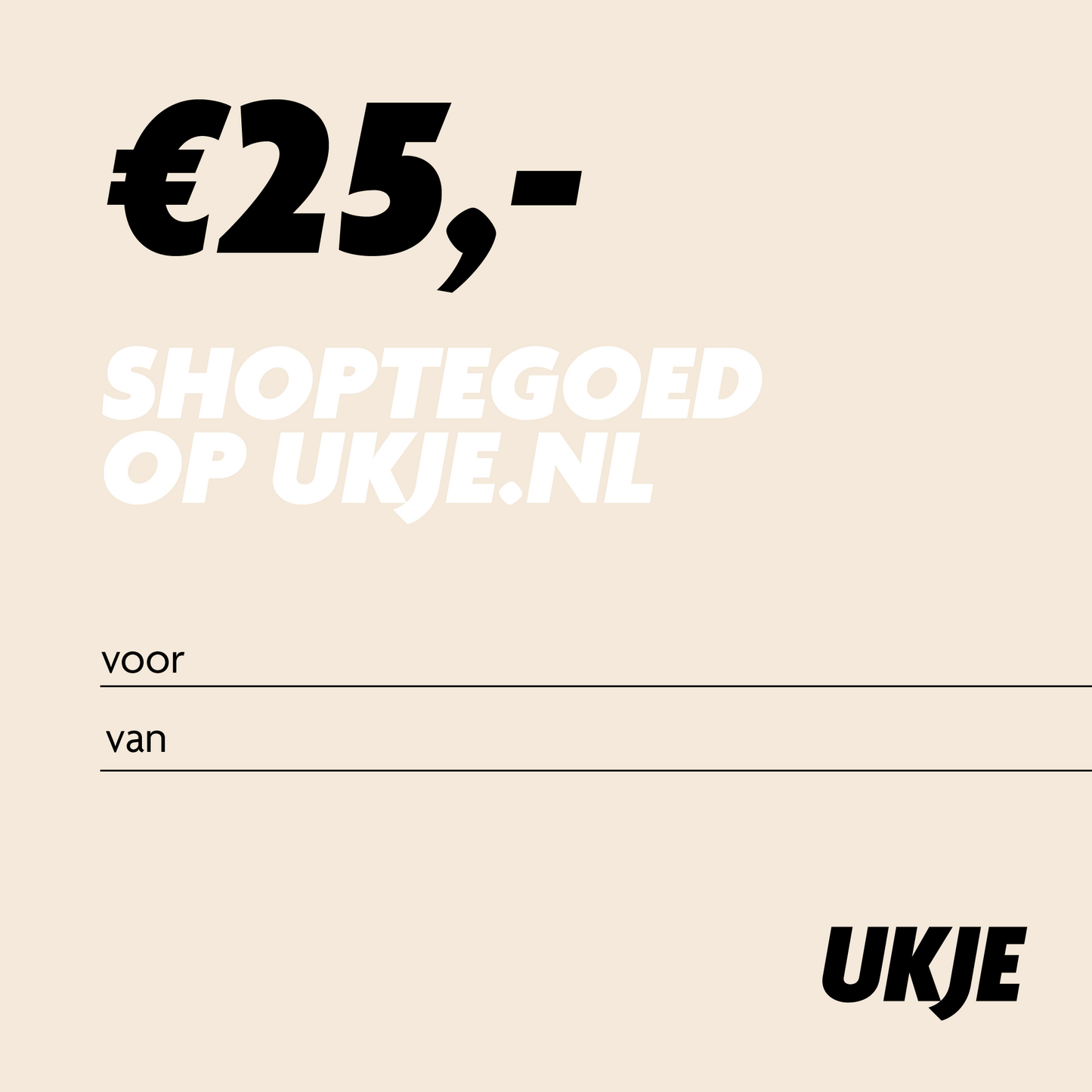 25€ Ukje cadeaubon