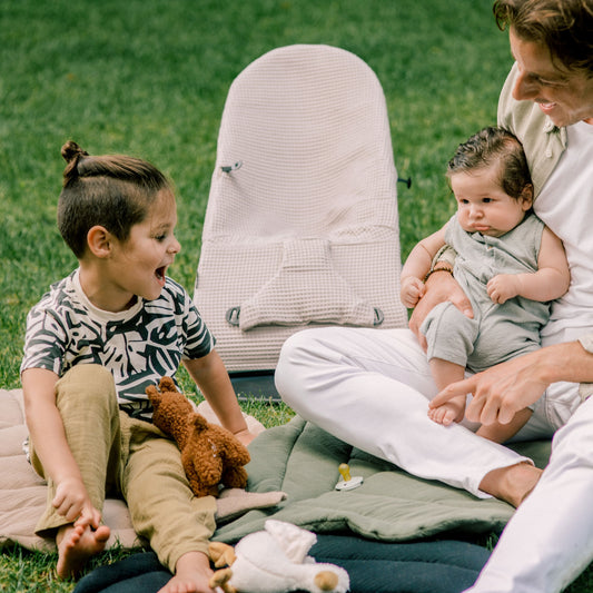 BabyBjörn overtrek hoes | Taupe wafelstof | 4 dec