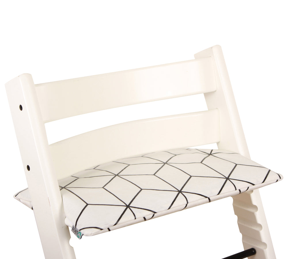 Tripp Trapp Zitkussen | Wit Geometrisch | Geplastificeerd