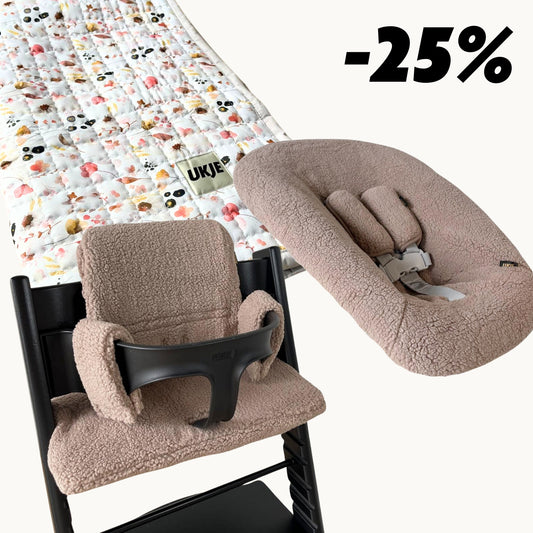 Pakketdeal | Teddy taupe + speelkleed bloemen