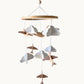 Vilten Baby mobiel Vogeltjes en Wolkjes - Beige