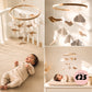 Vilten Baby mobiel Vogeltjes en Wolkjes - Beige