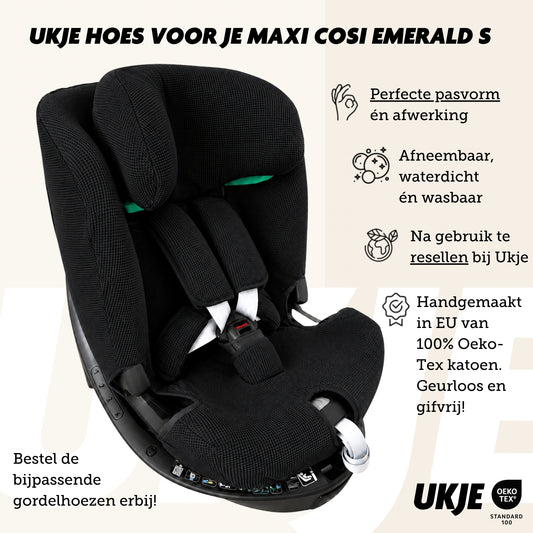 Maxi Cosi Emerald S 360 Hoes | Zwart wafeltje | Pre-order half aug